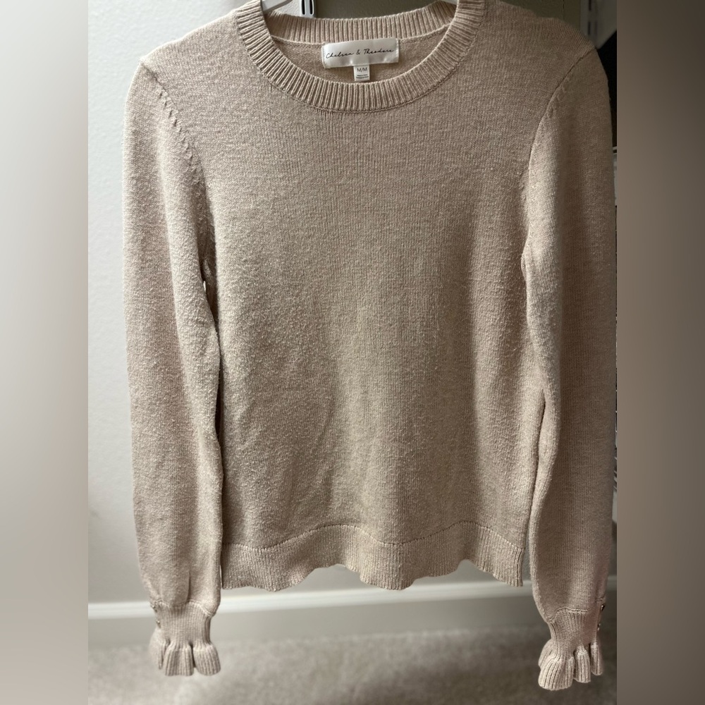 Chelsea & Theodore Soft Cream Ribbed Sweater *Perfect for Valentine’s Day!* 💕 - Picture 2 of 5